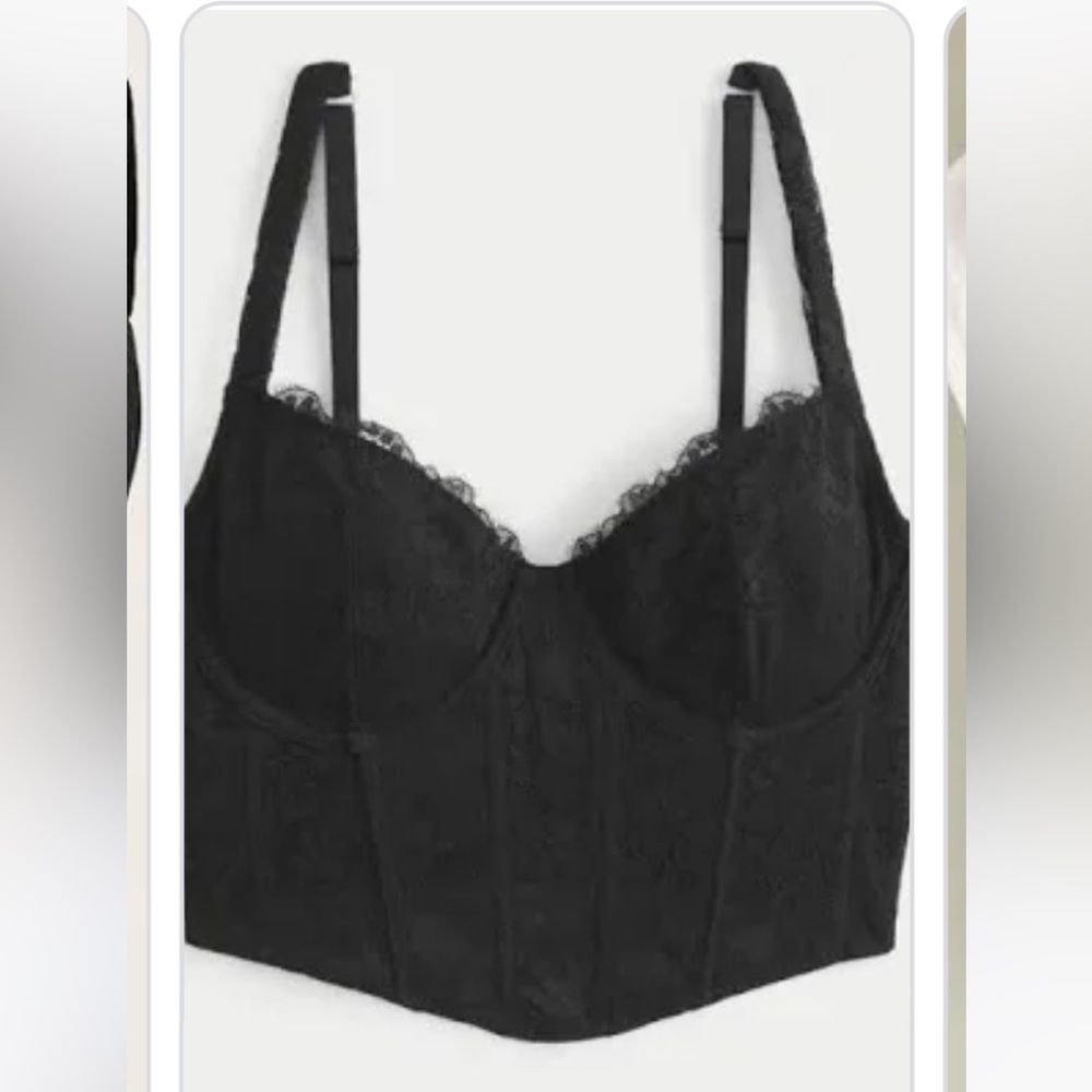 Gilly Hicks Black Lace Corset Top Size Small